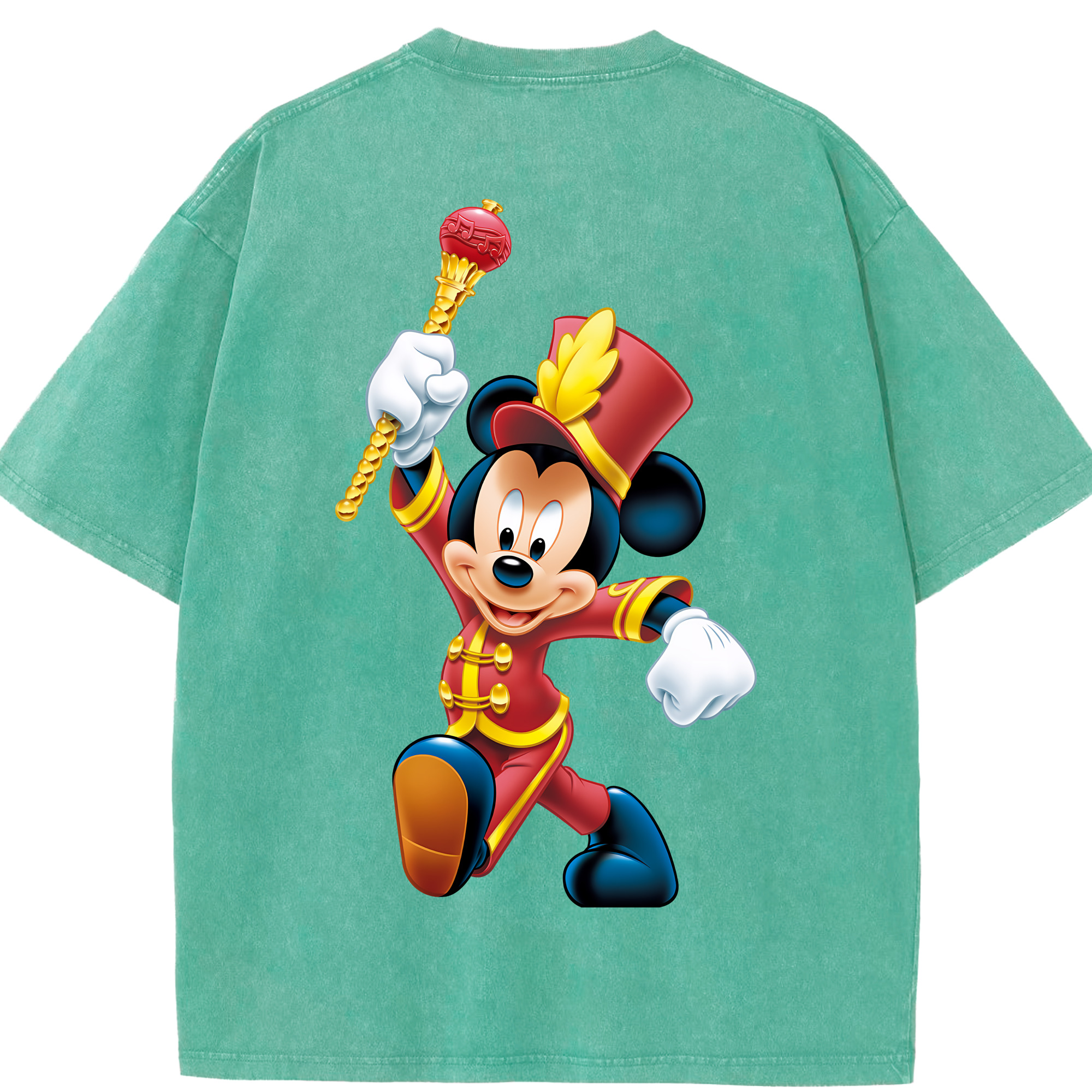 （画像用） ミッキーマウス Mickey Mouse 綿100% ヴィンテージ風 半袖Tシャツ（背面プリント）
